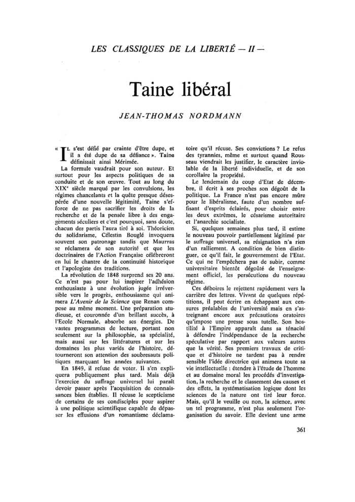Taine libéral
 – page 1