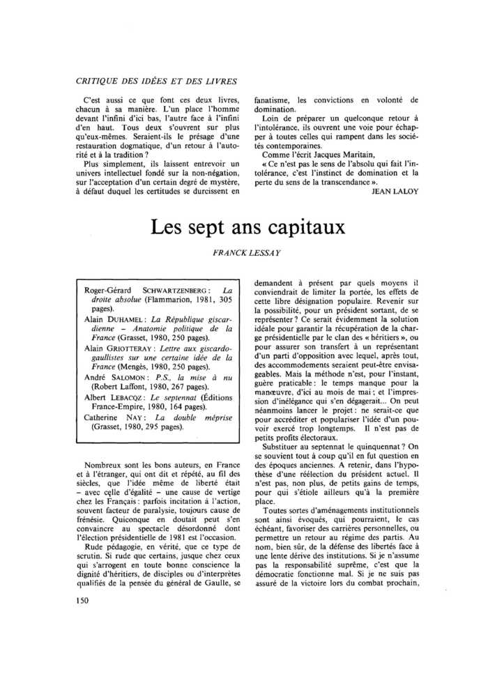 Les sept ans capitaux
 – page 1