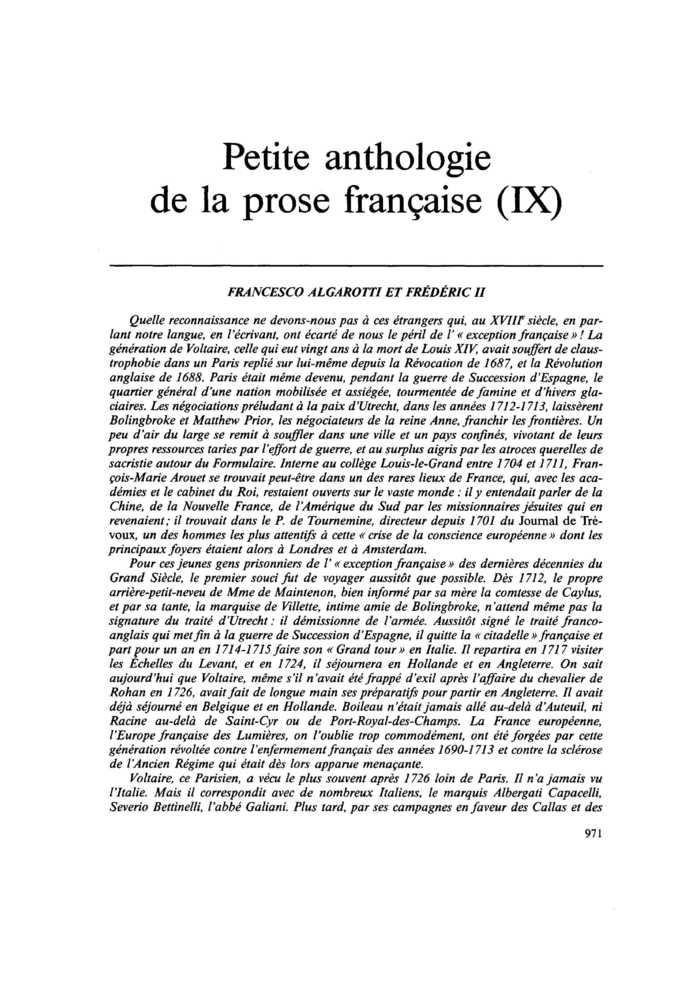 FRANCESCO ALGAROTTI ET FRÉDÉRIC II
 – page 1