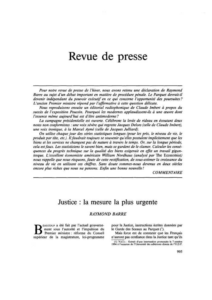 Revue de presse
 – page 1