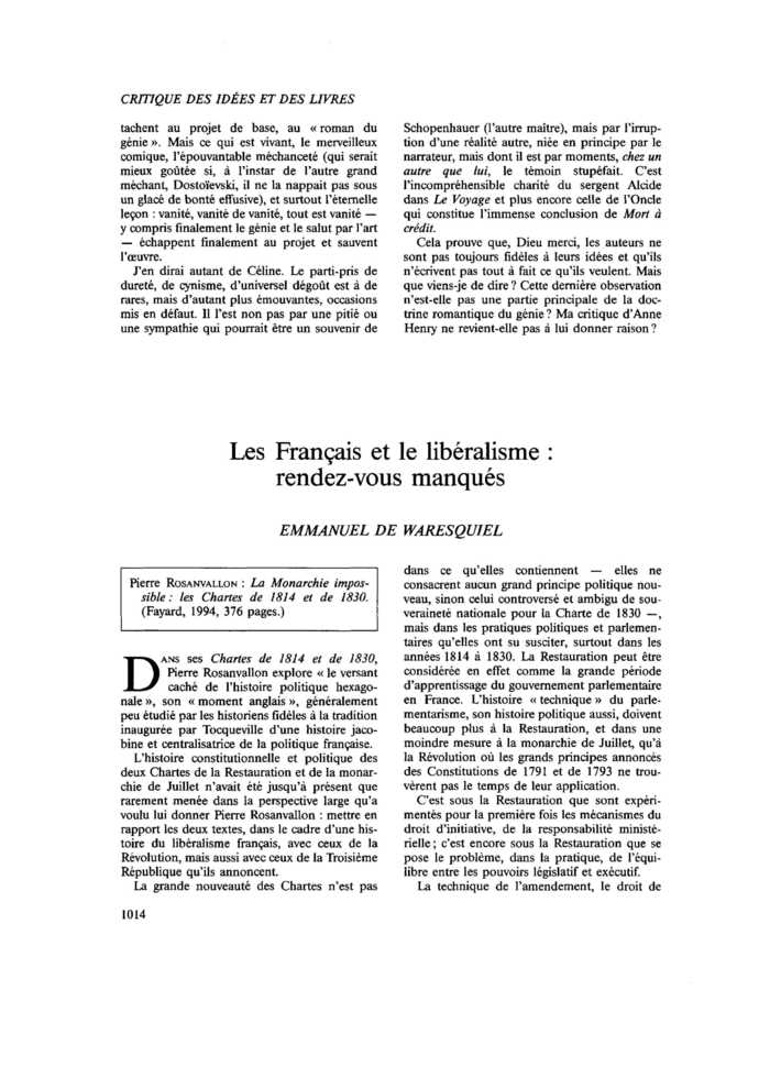 Les Français et le libéralisme : rendez-vous manqués
 – page 1