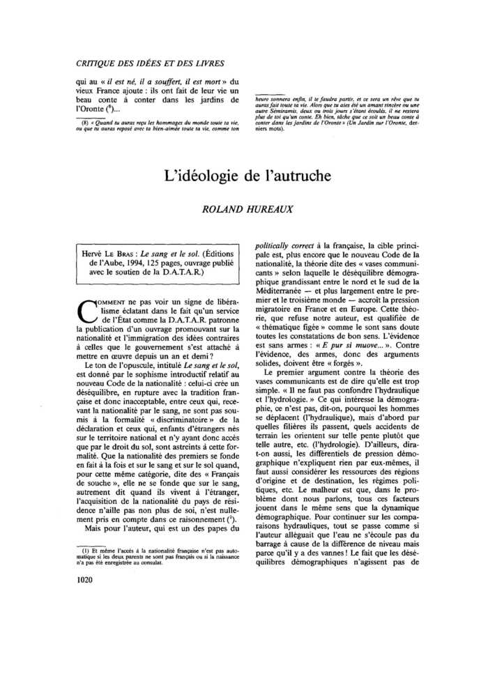 L’idéologie de l’autruche
 – page 1