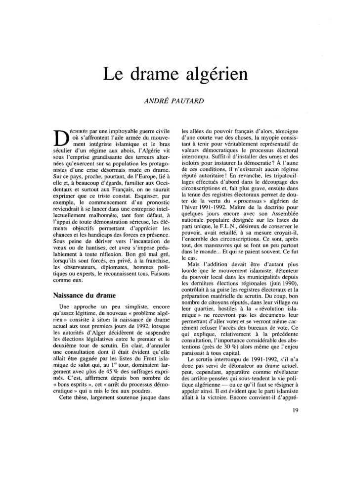 Le drame algérien
 – page 1
