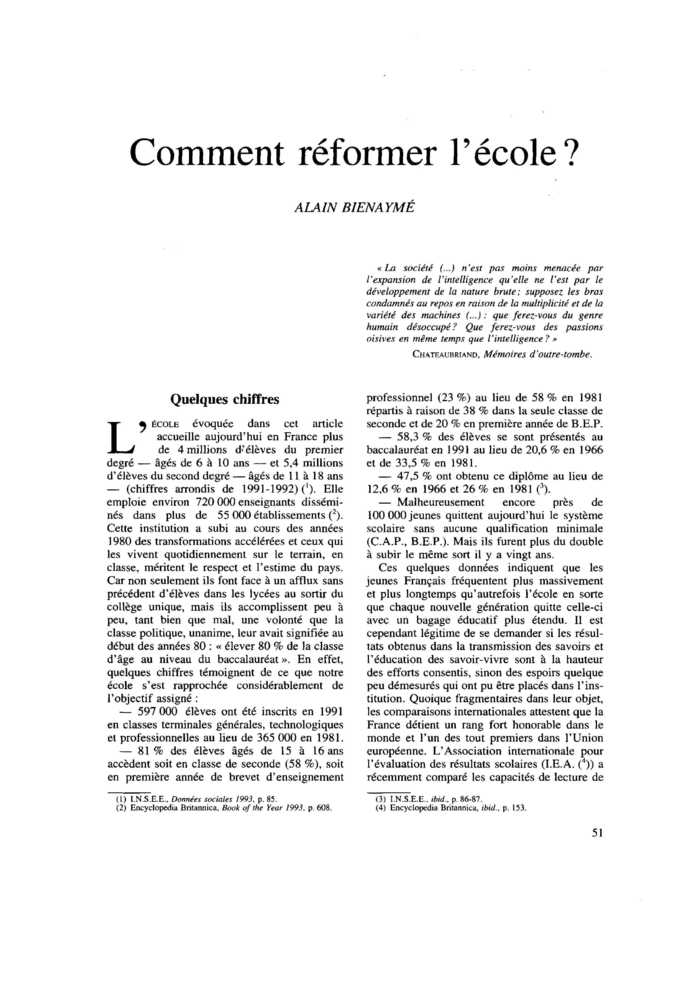 Comment réformer l’école ?
 – page 1