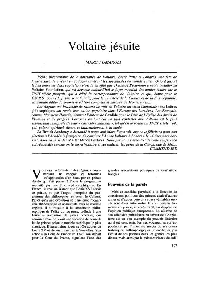 Voltaire jésuite
 – page 1
