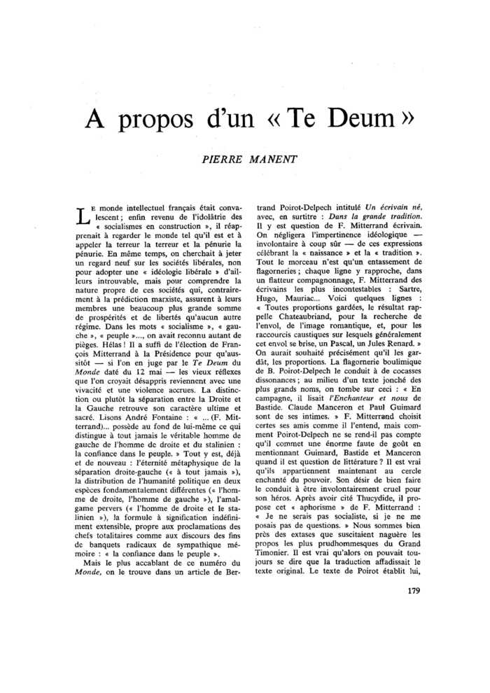 À propos d’un « Te Deum »
 – page 1