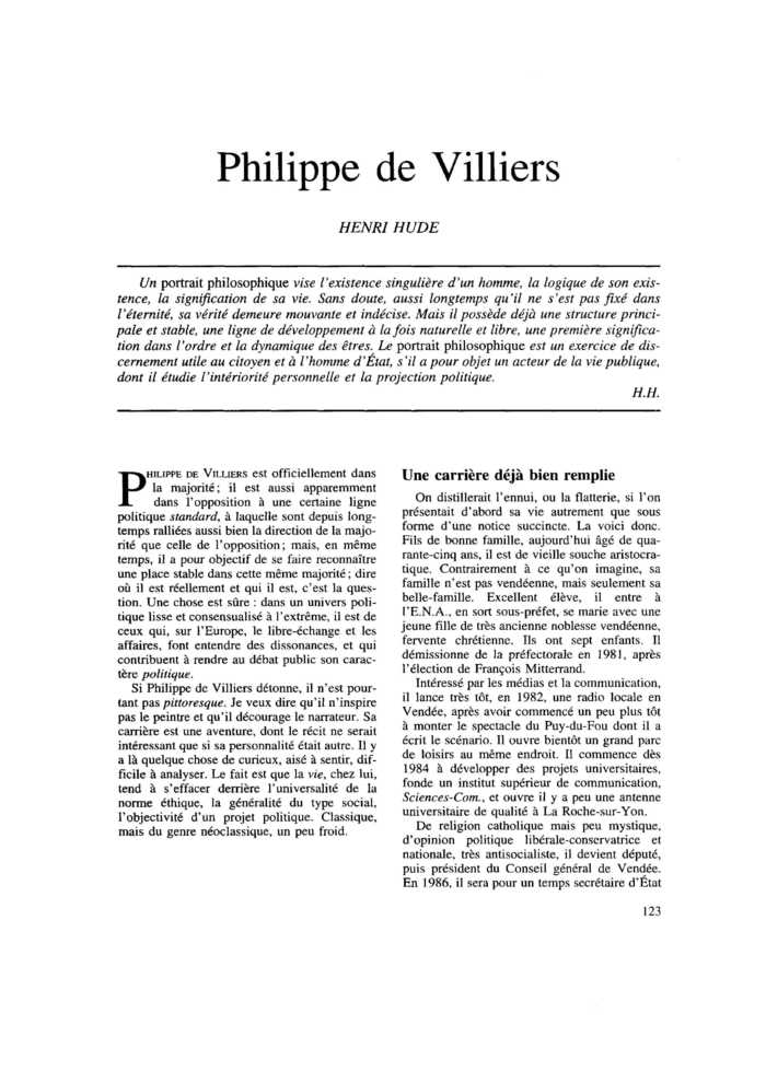 Philippe de Villiers
 – page 1