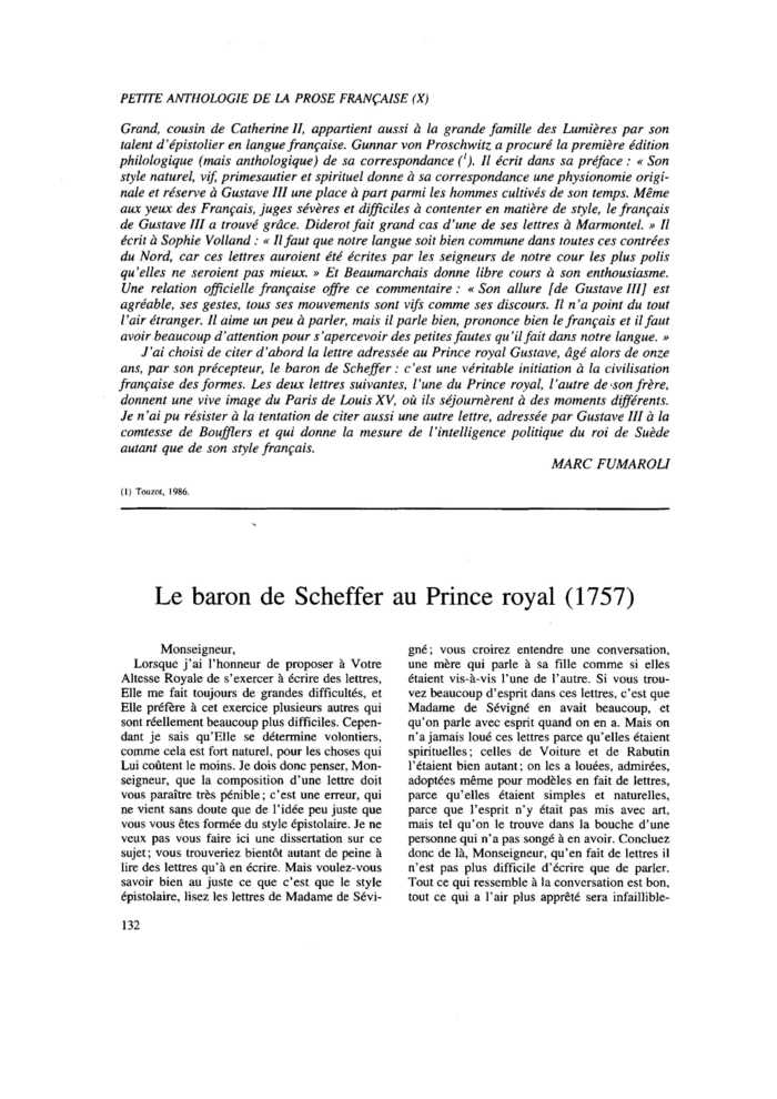 Le baron de Scheffer au Prince royal (1757)
 – page 1