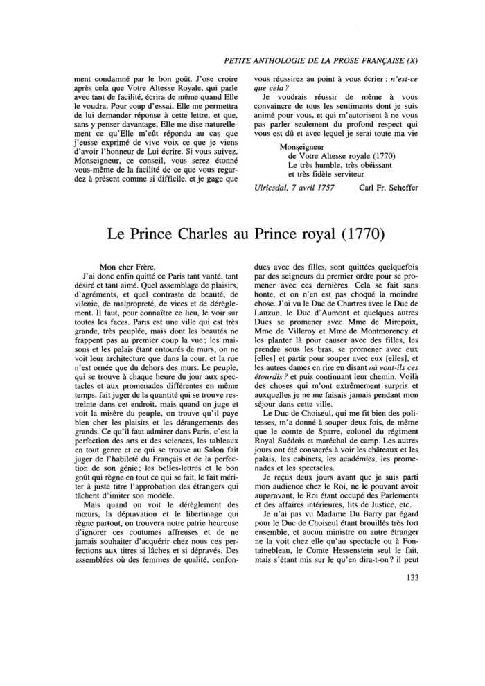 Le Prince Charles au Prince royal (1770)
 – page 1