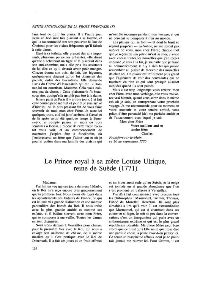 Le Prince royal à sa mère Louise Ulrique, reine de Suéde (1771)
 – page 1