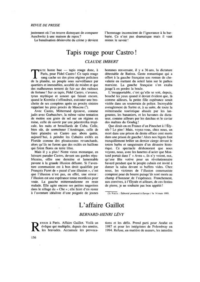 Tapis rouge pour Castro !
 – page 1