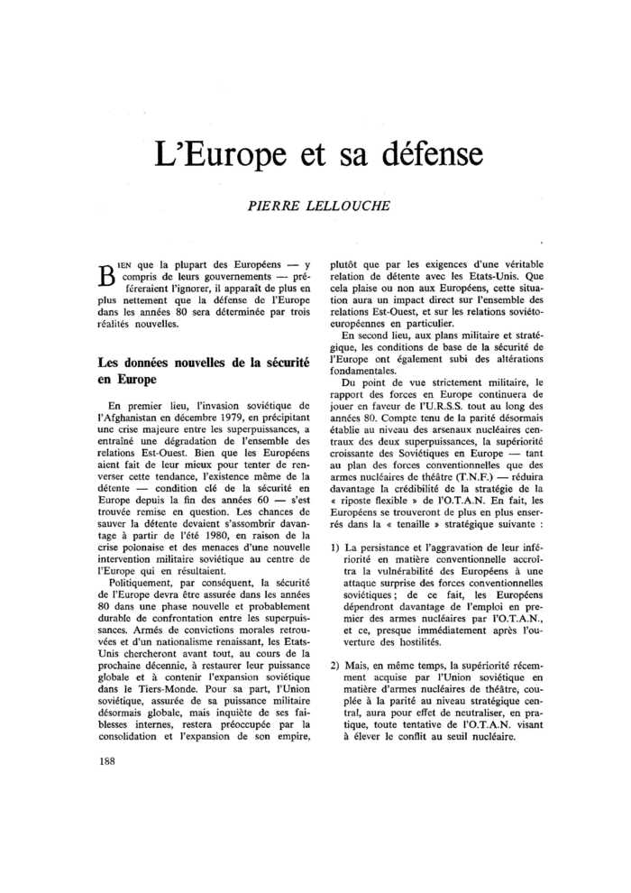 L’Europe et sa défense
 – page 1