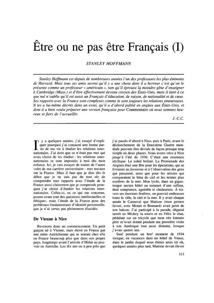 Être ou ne pas être Français (I)
 – page 1