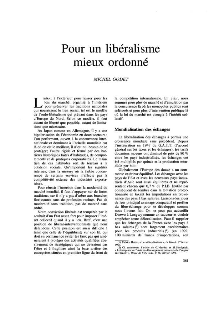 Pour un libéralisme mieux ordonné
 – page 1