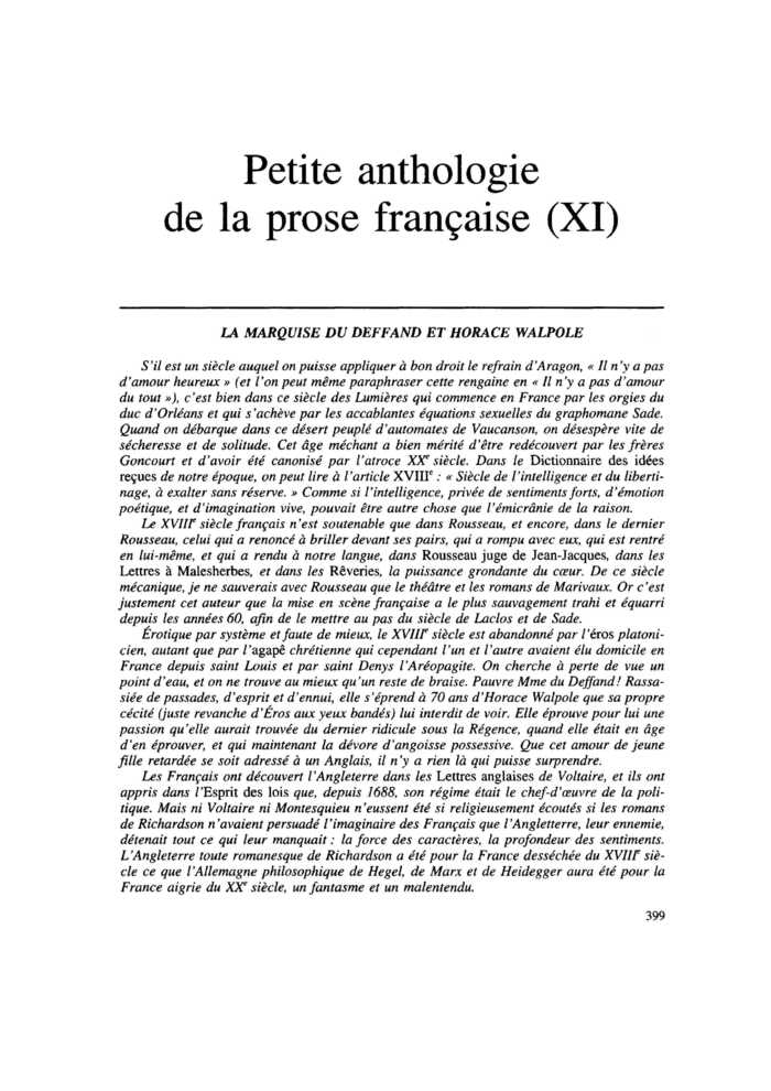 LA MARQUISE DU DEFFAND ET HORACE WALPOLE
 – page 1