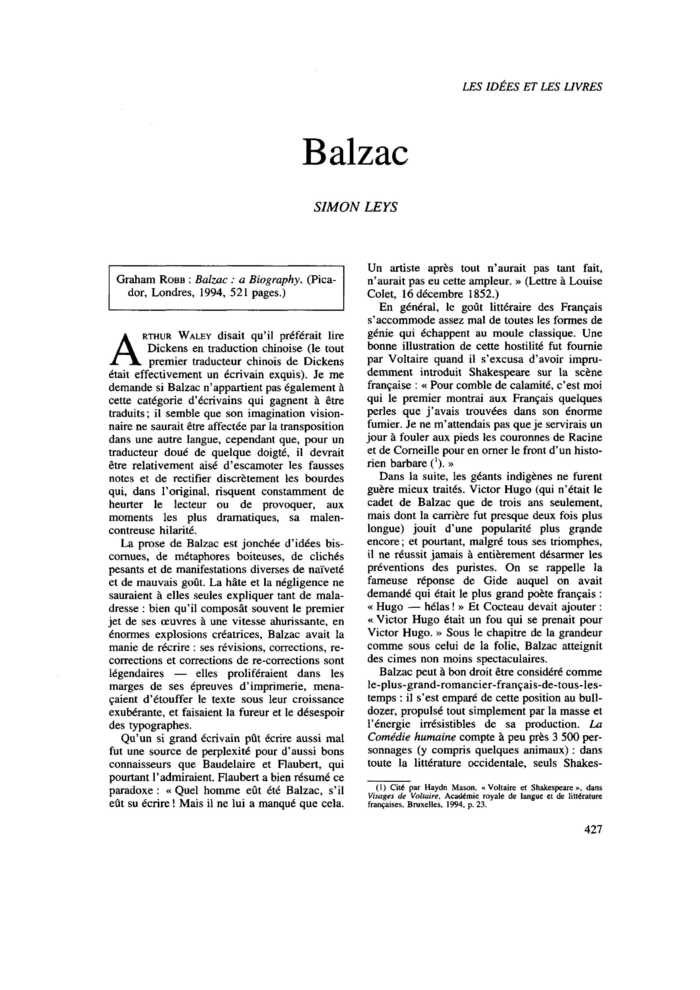 Balzac
 – page 1