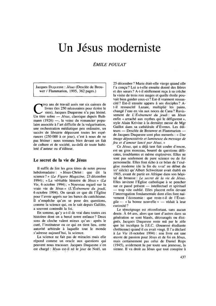 Un Jésus moderniste
 – page 1