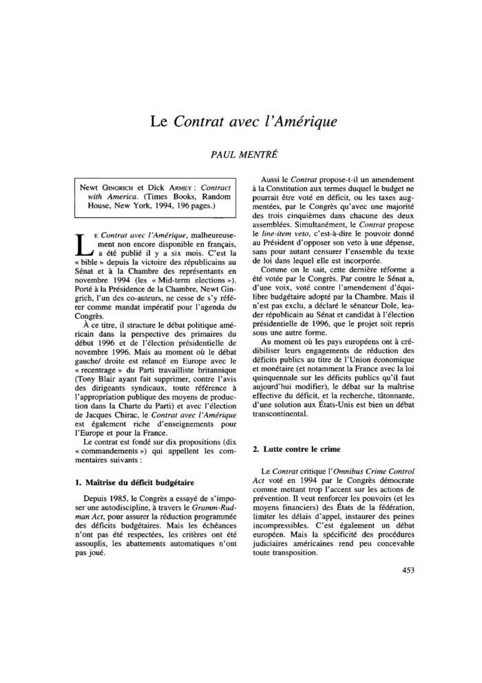 Le Contrat avec l’Amérique
 – page 1
