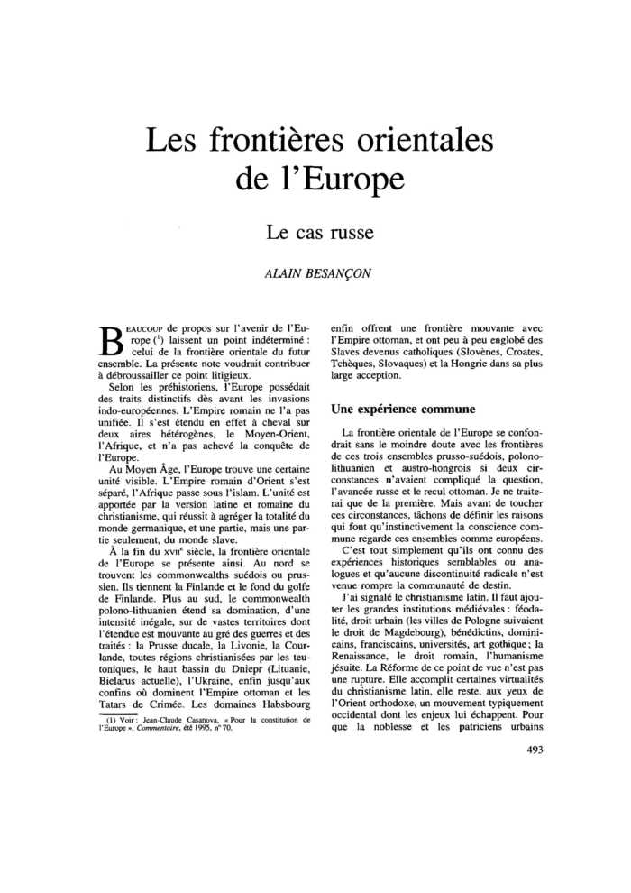 Les frontières orientales de l’Europe. Le cas russe
 – page 1