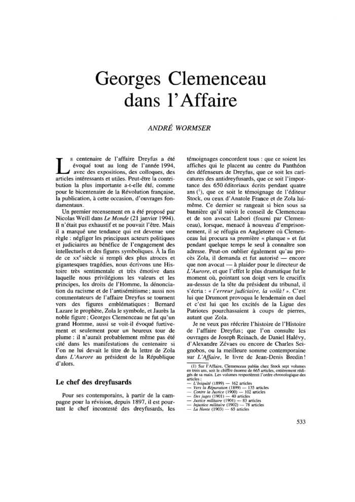 Georges Clemenceau dans l’Affaire
 – page 1
