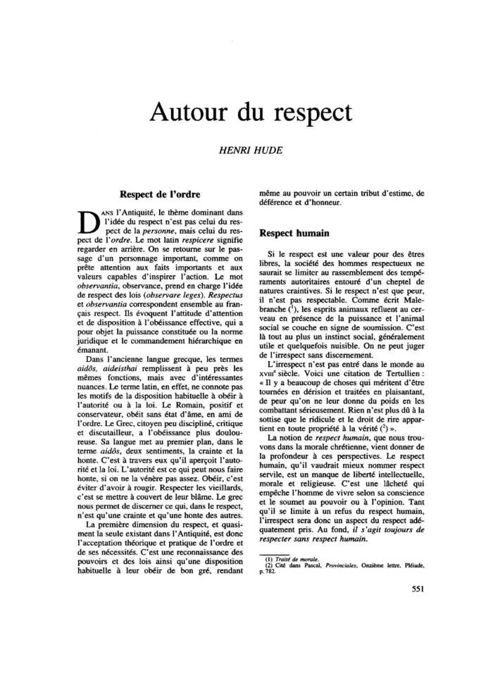 Autour du respect
 – page 1