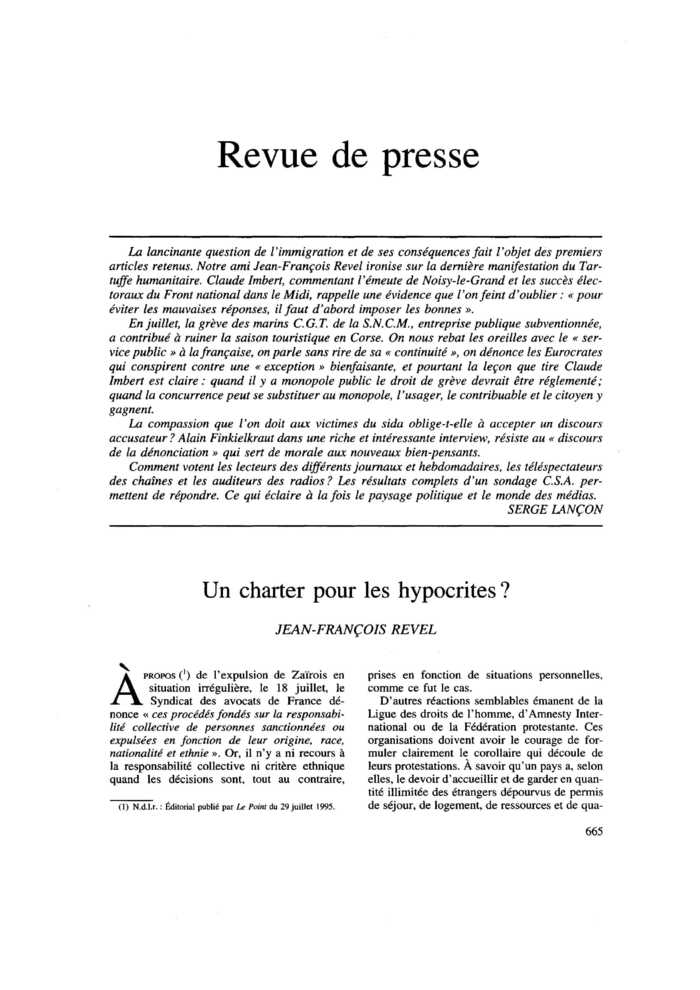 Revue de presse
 – page 1