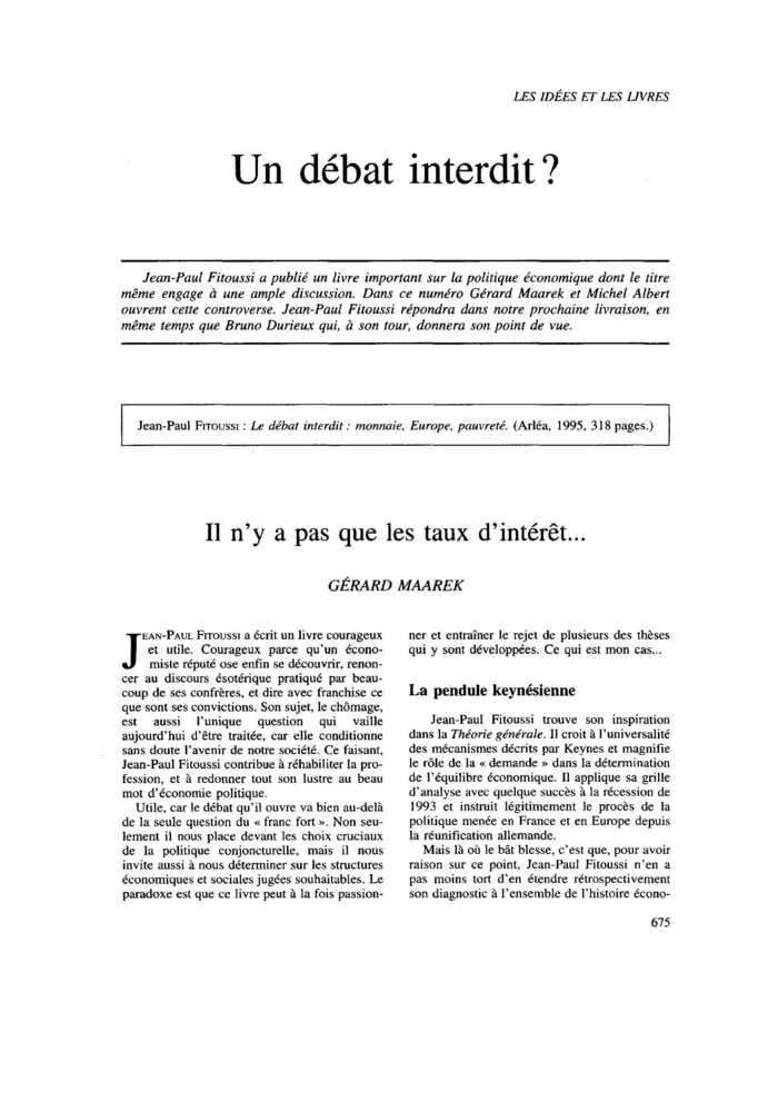 Il n’y a pas que les taux d’intérêt…
 – page 1