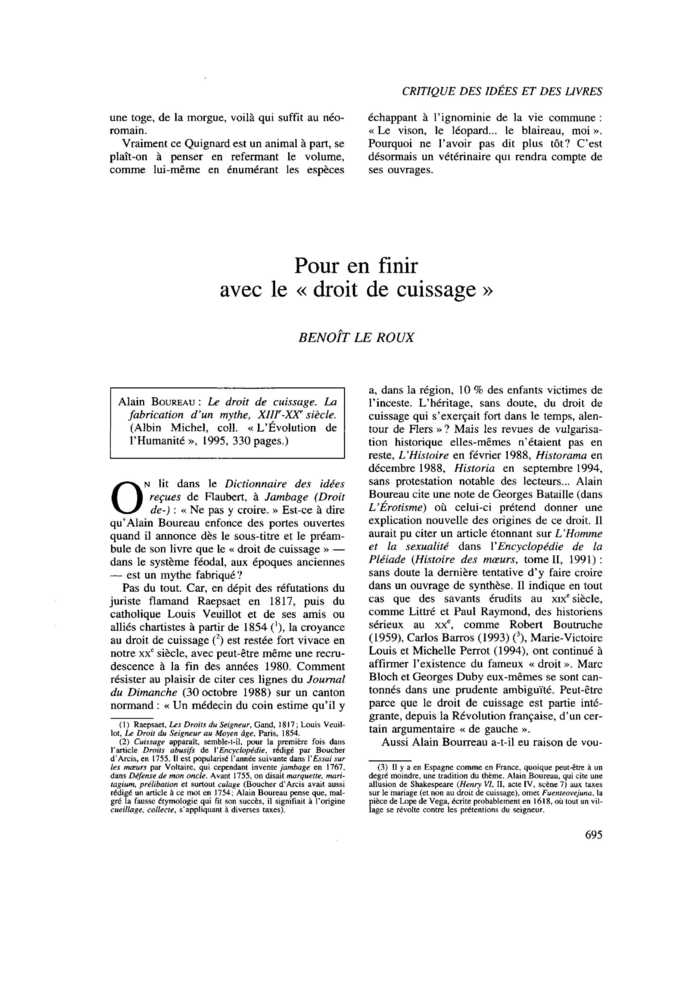 Pour en finir avec le « droit de cuissage »
 – page 1