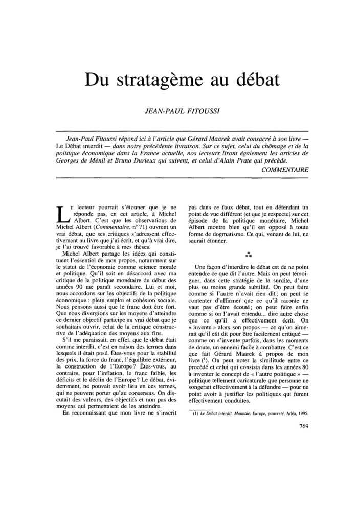 Du stratagème au débat
 – page 1