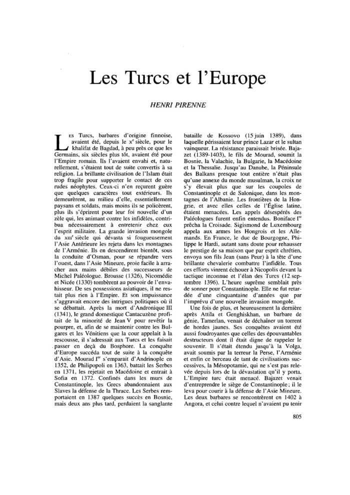 Les Turcs et l’Europe
 – page 1