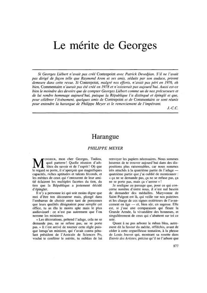 Le mérite de Georges
 – page 1