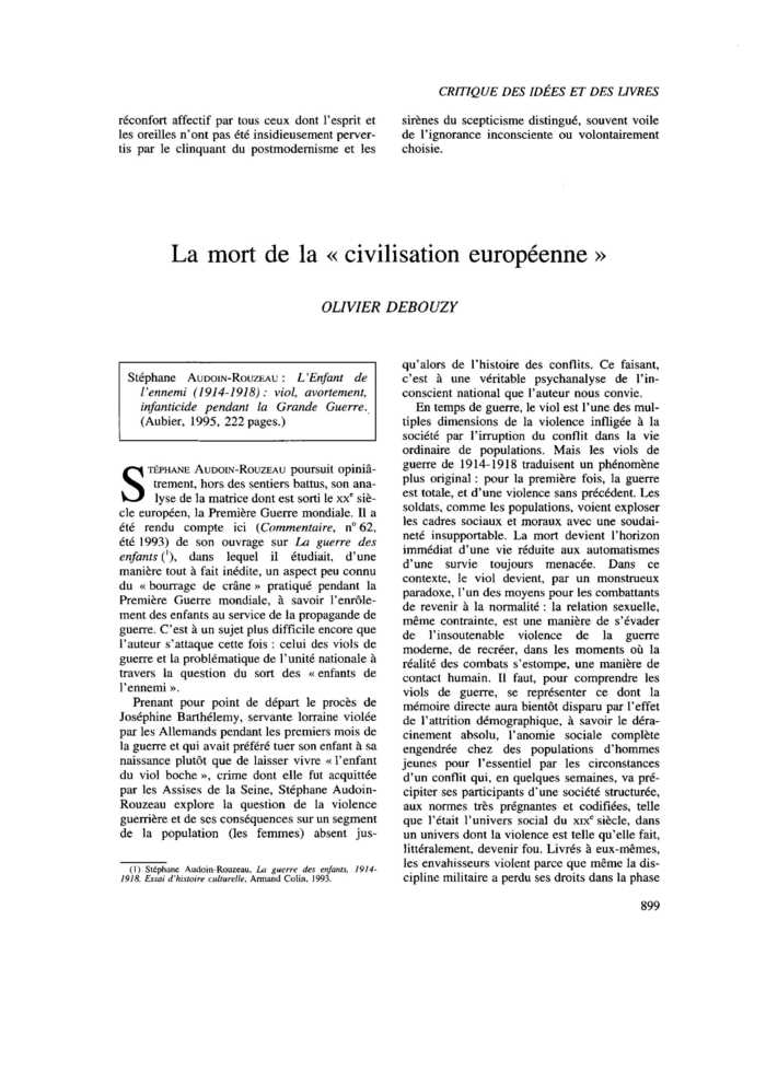 La mort de la « civilisation européenne »
 – page 1