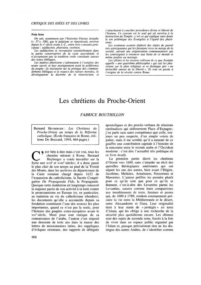 Les chrétiens du Proche-Orient
 – page 1