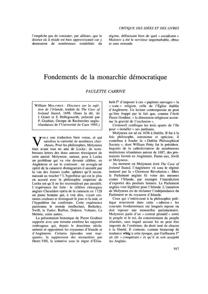 Fondements de la monarchie démocratique
 – page 1