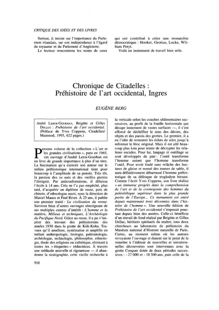 Chronique de Citadelles : préhistoire de l’art occidental, Ingres
 – page 1