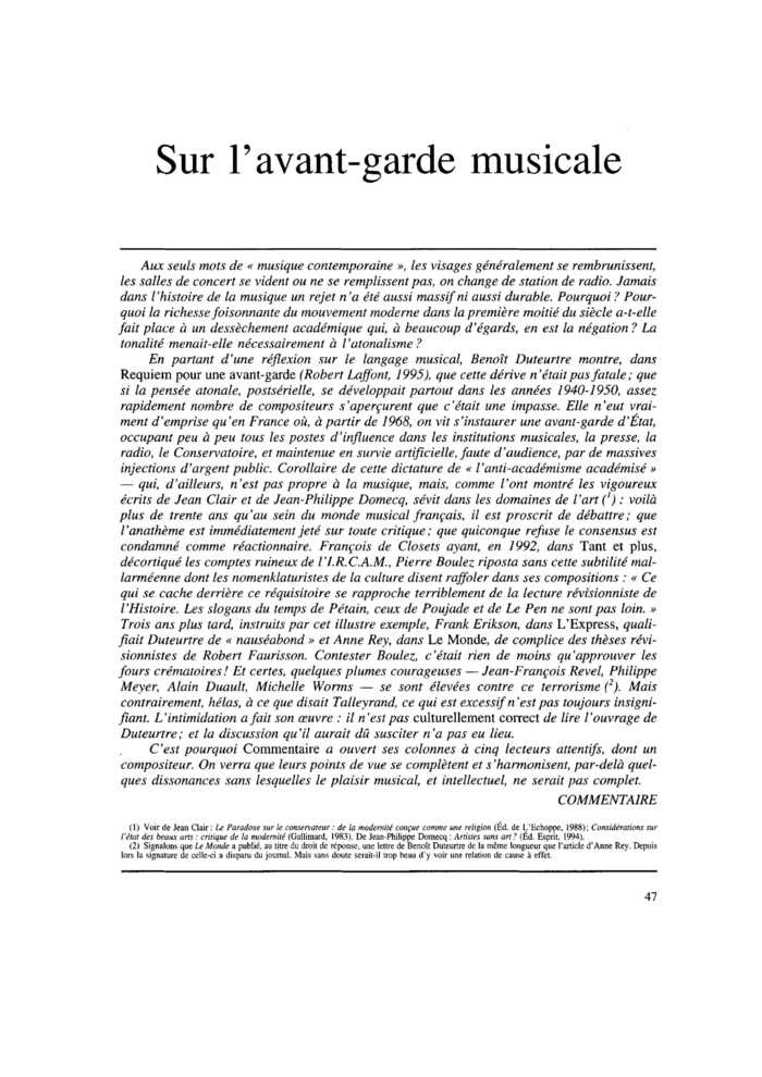 Pour comprendre la musique d’aujourd’hui
 – page 1
