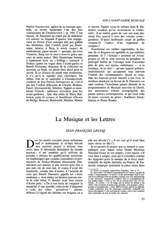 La Musique et les Lettres
 – page 1