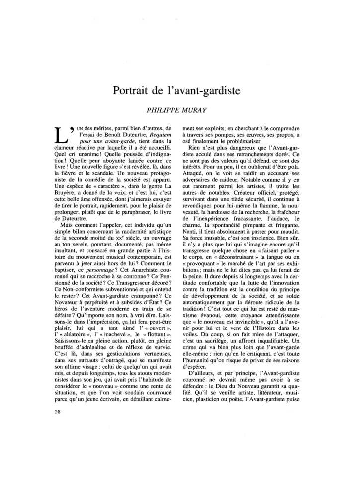 Portrait de l’avant-gardiste
 – page 1