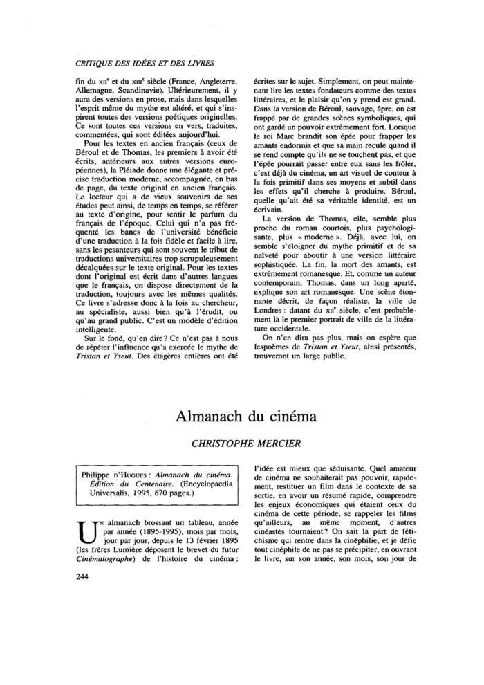 Almanach du cinéma
 – page 1