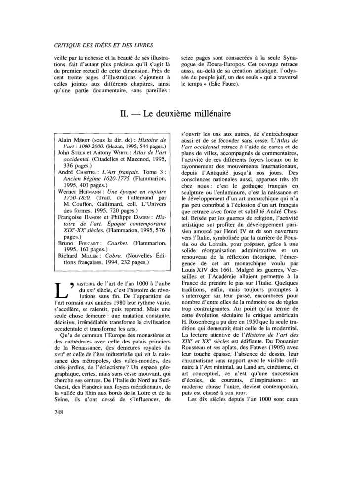II. Le deuxième millénaire
 – page 1