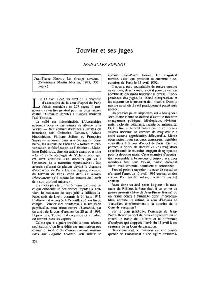 Touvier et ses juges
 – page 1