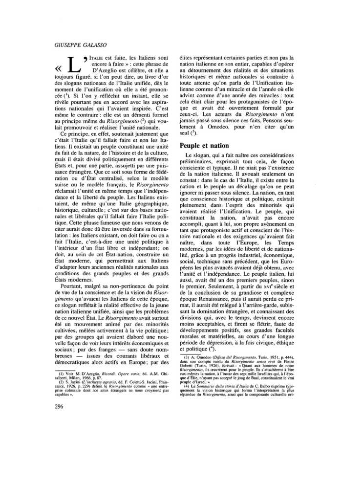 L’Italie : une nation difficile (I)
 – page 1