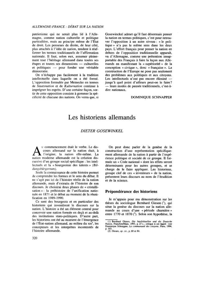 Les historiens allemands
 – page 1