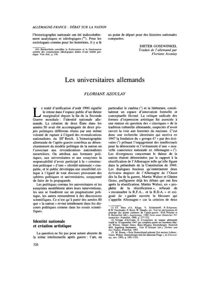 Les universitaires allemands
 – page 1