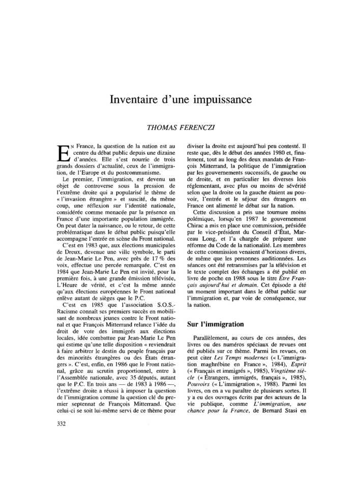 Inventaire d’une impuissance
 – page 1