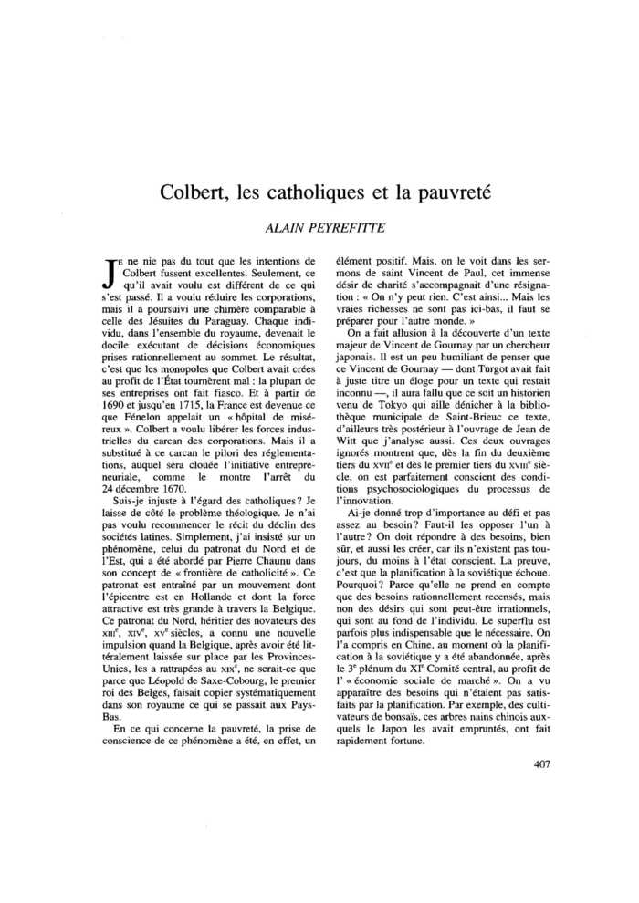 Colbert, les catholiques et la pauvreté
 – page 1