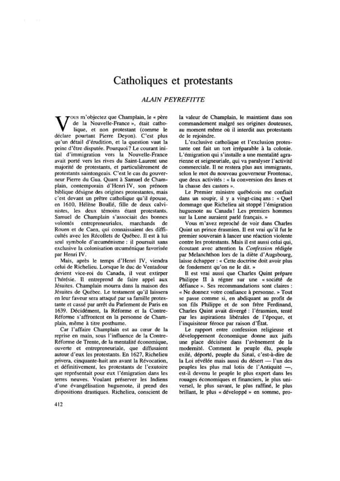 Catholiques et protestants
 – page 1