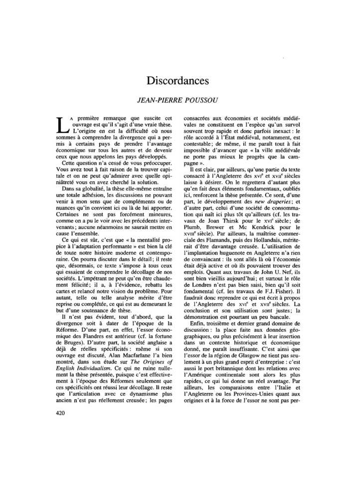 Discordances
 – page 1