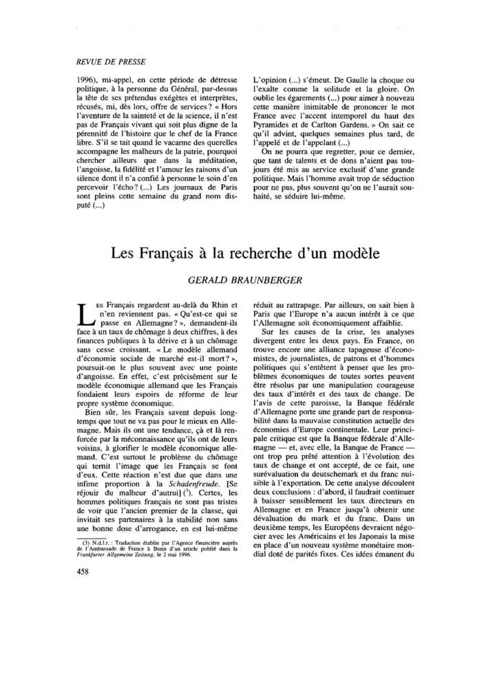 Les Français à la recherche d’un modèle
 – page 1