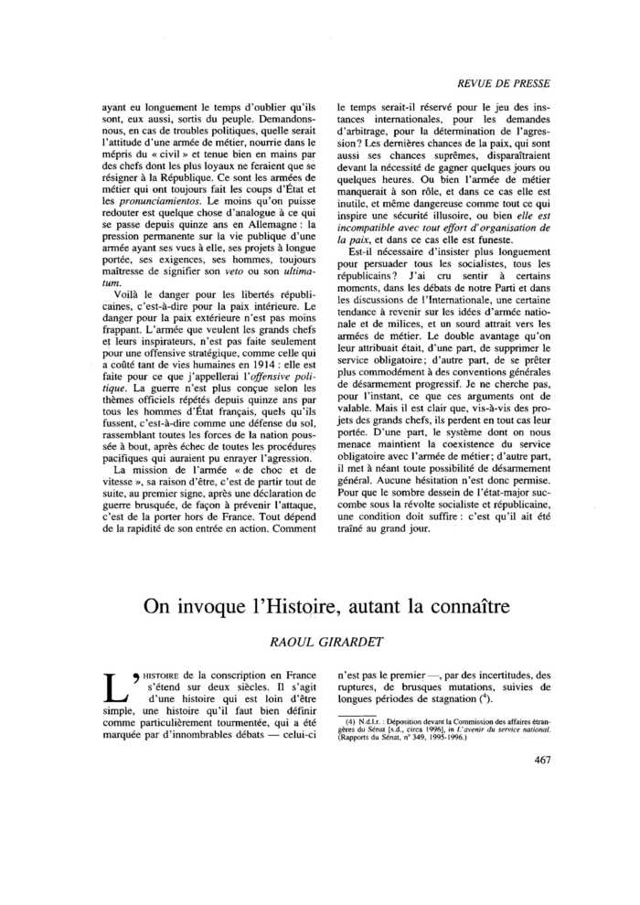 On invoque l’Histoire, autant la connaître
 – page 1